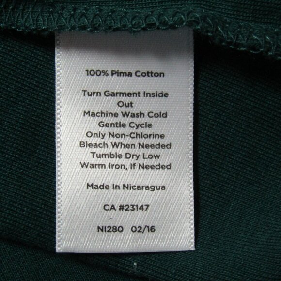 Talbots Pima Cotton Dark Green Long Sleeve Top Size XL Basic Layering Tee Womens - Picture 6 of 7